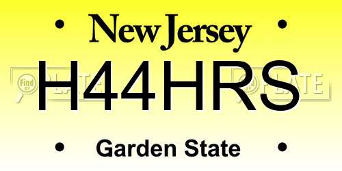 H44HRS New Jersey License Plate