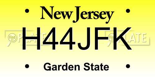 H44JFK New Jersey License Plate