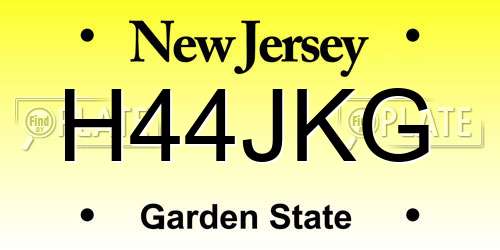 H44JKG New Jersey License Plate