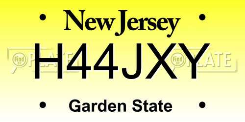 H44JXY New Jersey License Plate