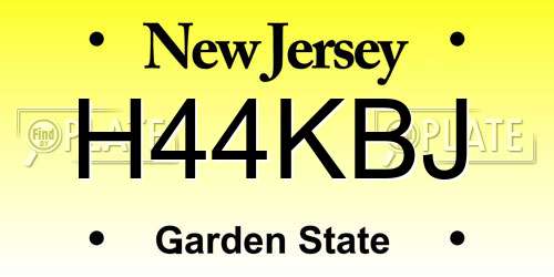 H44KBJ New Jersey License Plate