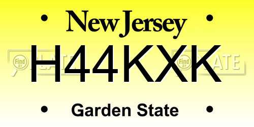 H44KXK New Jersey License Plate