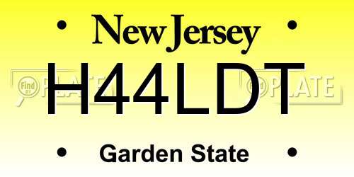 H44LDT New Jersey License Plate
