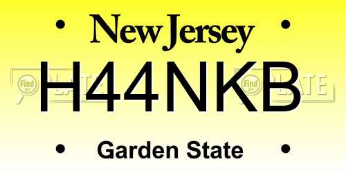 H44NKB New Jersey License Plate