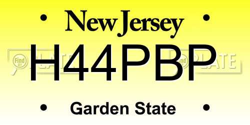 H44PBP New Jersey License Plate