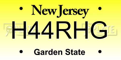 H44RHG New Jersey License Plate