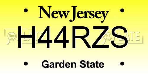 H44RZS New Jersey License Plate