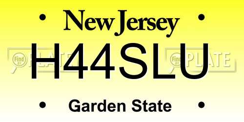 H44SLU New Jersey License Plate