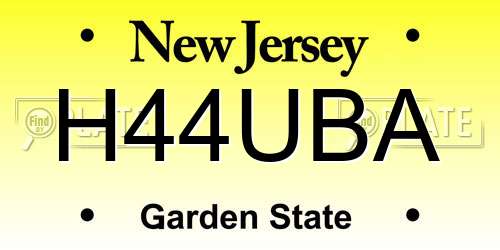 H44UBA New Jersey License Plate