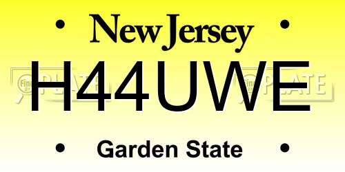 H44UWE New Jersey License Plate
