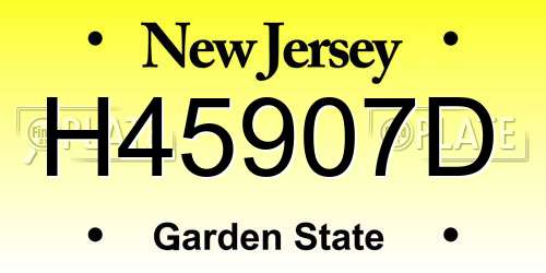 H45907D New Jersey License Plate