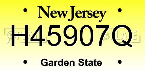 H45907Q New Jersey License Plate