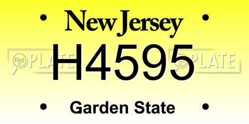 H4595 New Jersey License Plate