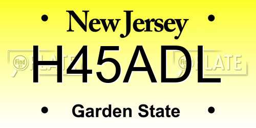 H45ADL New Jersey License Plate