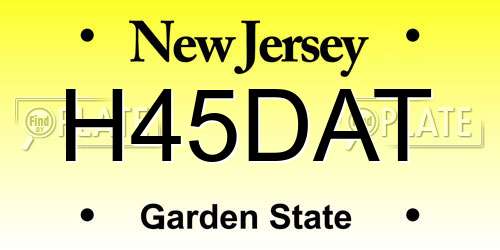 H45DAT New Jersey License Plate