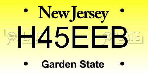 H45EEB New Jersey License Plate