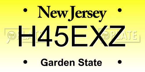 H45EXZ New Jersey License Plate