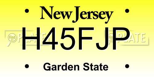 H45FJP New Jersey License Plate