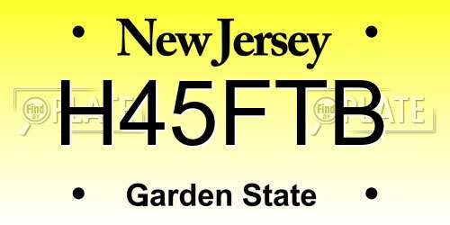 H45FTB New Jersey License Plate