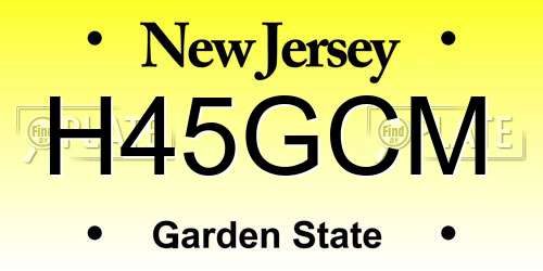 H45GCM New Jersey License Plate