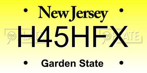 H45HFX New Jersey License Plate