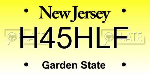 H45HLF New Jersey License Plate