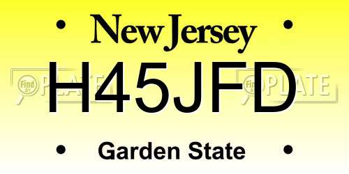 H45JFD New Jersey License Plate