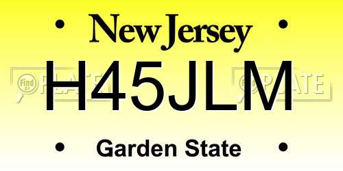 H45JLM New Jersey License Plate