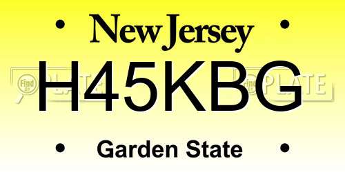 H45KBG New Jersey License Plate