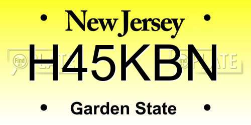 H45KBN New Jersey License Plate