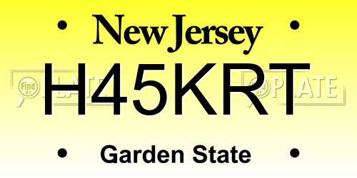H45KRT New Jersey License Plate