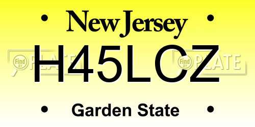 H45LCZ New Jersey License Plate