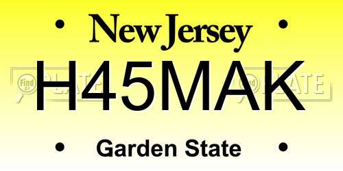 H45MAK New Jersey License Plate