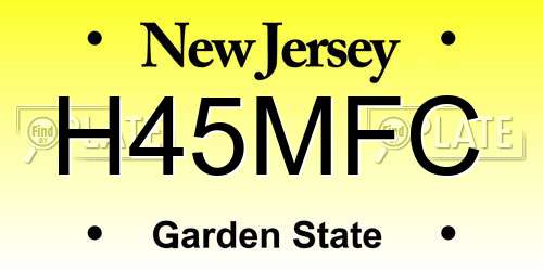 H45MFC New Jersey License Plate