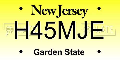 H45MJE New Jersey License Plate