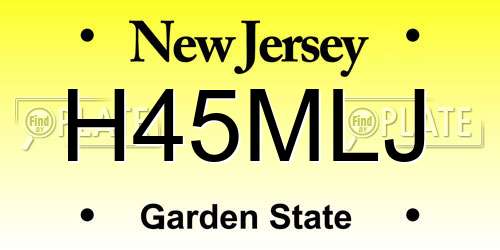 H45MLJ New Jersey License Plate