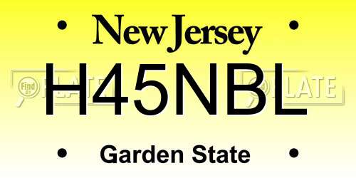 H45NBL New Jersey License Plate