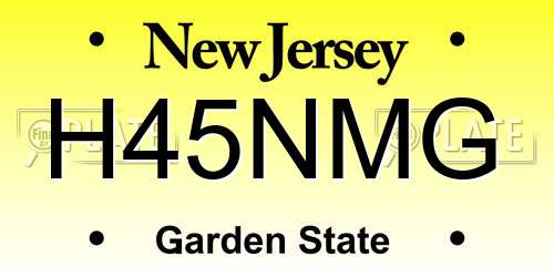 H45NMG New Jersey License Plate