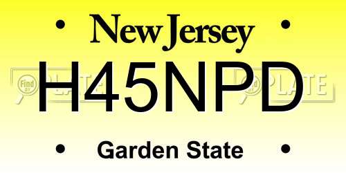 H45NPD New Jersey License Plate