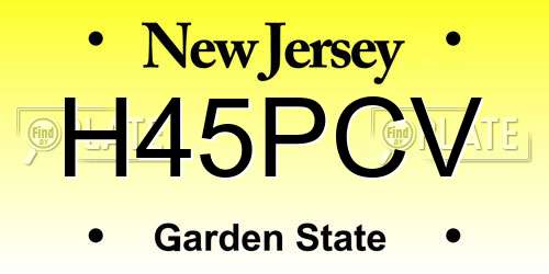 H45PCV New Jersey License Plate