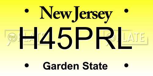 H45PRL New Jersey License Plate