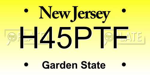 H45PTF New Jersey License Plate