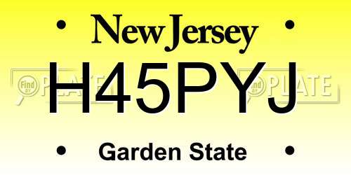 H45PYJ New Jersey License Plate