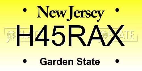 H45RAX New Jersey License Plate