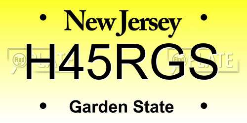 H45RGS New Jersey License Plate