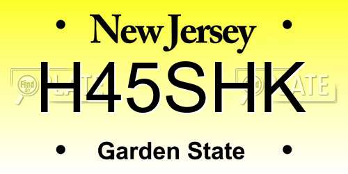 H45SHK New Jersey License Plate