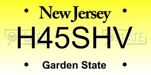 H45SHV New Jersey License Plate