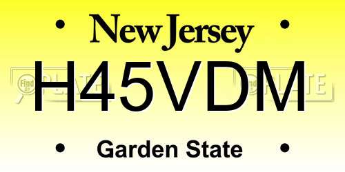 H45VDM New Jersey License Plate