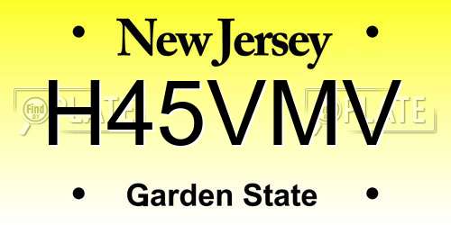 H45VMV New Jersey License Plate