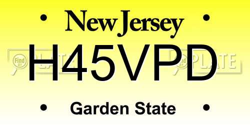 H45VPD New Jersey License Plate